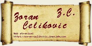 Zoran Čeliković vizit kartica